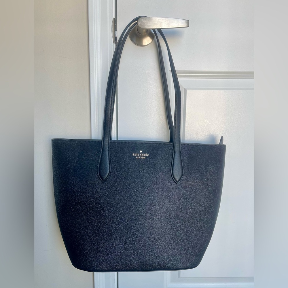 Kate Spade Shimmering Black glimmer tote Handbag